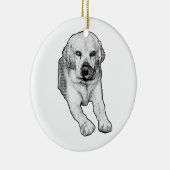 Boom aandenken: Labrador vrolijkheid Keramisch Ornament (Rechts)