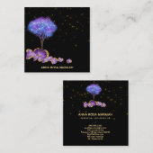 *~* Boom Amethyst Jewels Gold Glitter Magical Vierkante Visitekaartje (Voorkant / Achterkant)