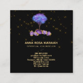 *~* Boom Amethyst Jewels Gold Glitter Magical Vierkante Visitekaartje (Achterkant)