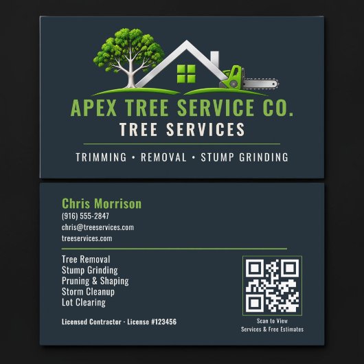 Boom Arborist QR-code professionele diensten Visitekaartje