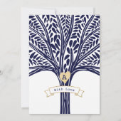 Boom Baby geboorteaankondiging Navy Blue Family Aankondiging (Achterkant)