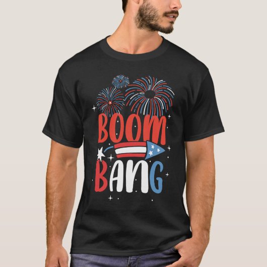 Boom Bang USA, 4 juli Amerikaanse vlag T-shirt (Voorkant)
