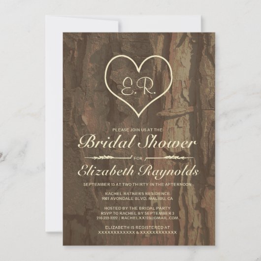 Boom Bark Bridal Shower Invitations Kaart (Voorkant)