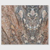 Boom Bark Foto Rustic Brown and Black Natuur Cadeaupapier (Vlak)