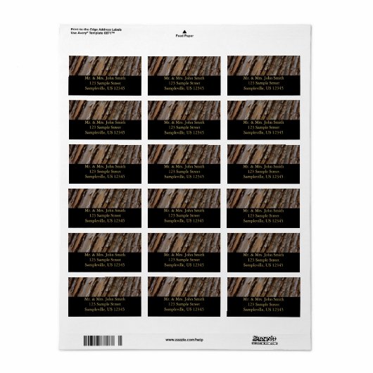 Boom Bark I Natuurlijk Abstract getextureerd ontwe Etiket (Full Sheet)