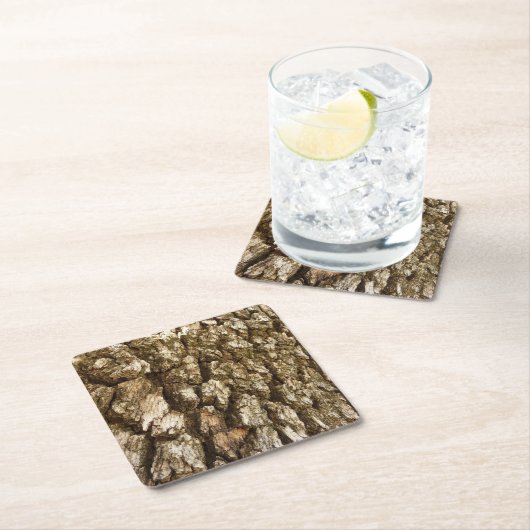 Boom Bark II Natuurlijke getextureerd ontwerp Kartonnen Onderzetters (Insitu)