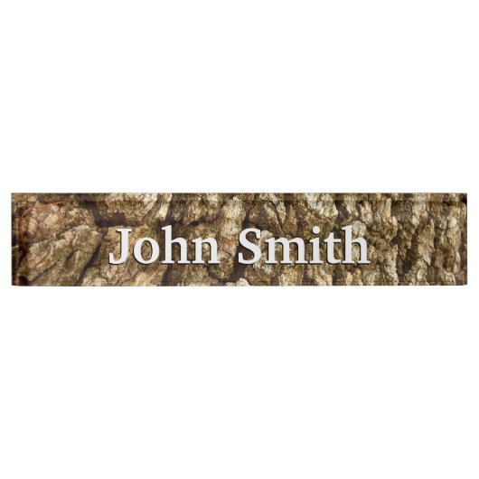 Boom Bark II Natuurlijke getextureerd ontwerp Naambordje (Voorkant)