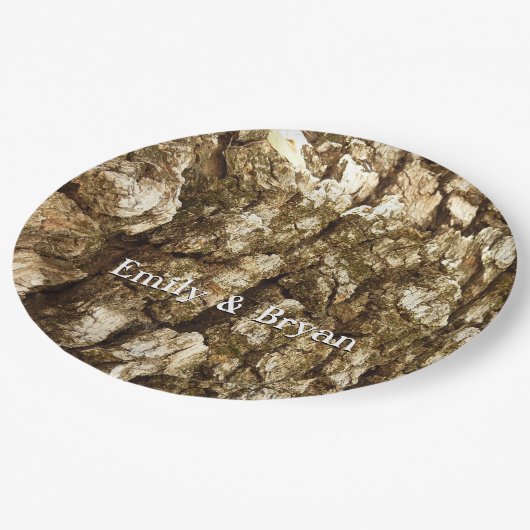 Boom Bark II Natuurlijke getextureerd ontwerp Papieren Bordje (Gekanteld)