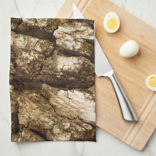 Boom Bark II Natuurlijke getextureerd ontwerp Theedoek (Quarter Fold)
