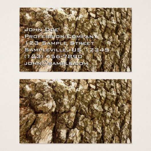 Boom Bark II Natuurlijke getextureerd ontwerp Visitekaartje (Voorkant /achterkant)