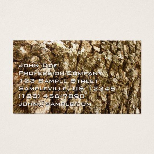 Boom Bark II Natuurlijke getextureerd ontwerp Visitekaartje (Voorkant)