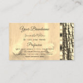 Boom Bark Wood Graan Oval Gold Border and Monogram Visitekaartje (Achterkant)