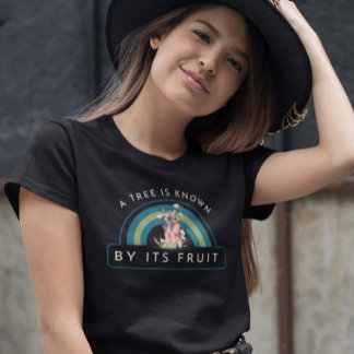 Boom bekend door zijn fruit Koe meisje T-shirt