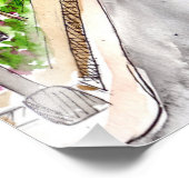 Boom-beklede Waterverf van Boulevard City Foto Afdruk (Hoek)