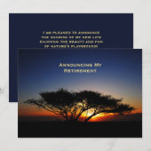 Boom bij aankondiging van pensionering bij zonsopg (Voorkant / Achterkant)