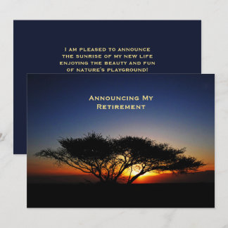 Boom bij aankondiging van pensionering bij zonsopg