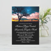 Boom bij de uitnodiging voor een Sunset Wedding (Staand voorkant)