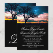 Boom bij de uitnodiging voor een Sunset Wedding (Voorkant / Achterkant)