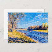 Boom bij een rustige rivier feestdagenkaart (Voorkant / Achterkant)