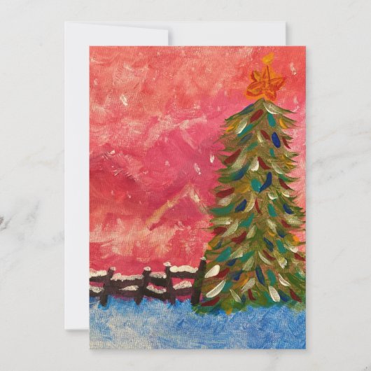 Boom bij schemering feestdagenkaart (Voorkant)