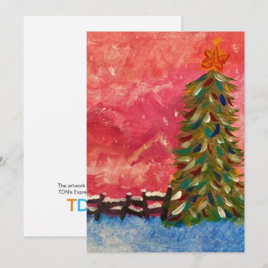 Boom bij schemering feestdagenkaart (Voorkant / Achterkant)