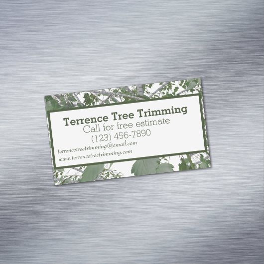 Boom bijsnijden magnetisch visitekaartje (Voorbeeld)