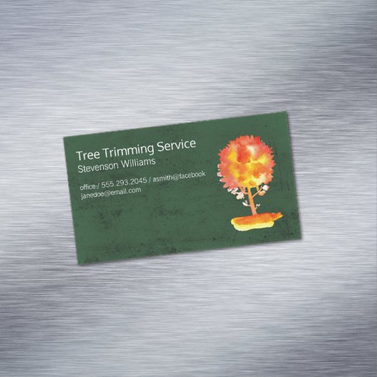 Boom bijsnijden | Natuur buitenshuis | WATERVERF Magnetisch Visitekaartje (Voorbeeld)