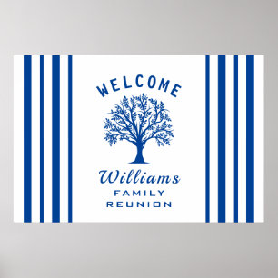 Boom blauw en wit van de ringbandfamilie poster