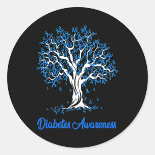 Boom Blauw Lint Diabetes Awareness Ronde Sticker