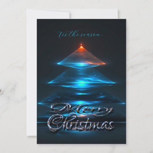 Boom Blauw Moderne Pret Kerstmis (Voorkant)