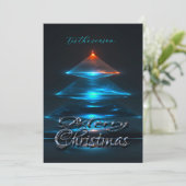Boom Blauw Moderne Pret Kerstmis (Staand voorkant)