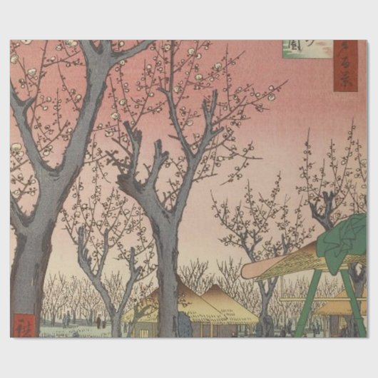 Boom bloesems pruimentuin Japans Cadeaupapier (Vlak)