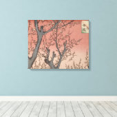 Boom bloesems pruimentuin Japans Canvas Afdruk (Insitu (Houten vloer))