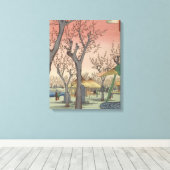 Boom bloesems pruimentuin Japans Canvas Afdruk (Insitu (Houten vloer))