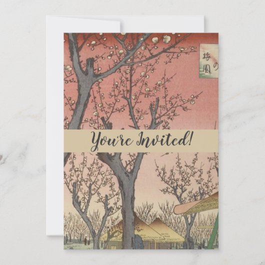Boom bloesems pruimentuin Japans Kaart (Voorkant)