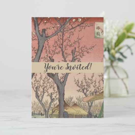 Boom bloesems pruimentuin Japans Kaart (Staand voorkant)