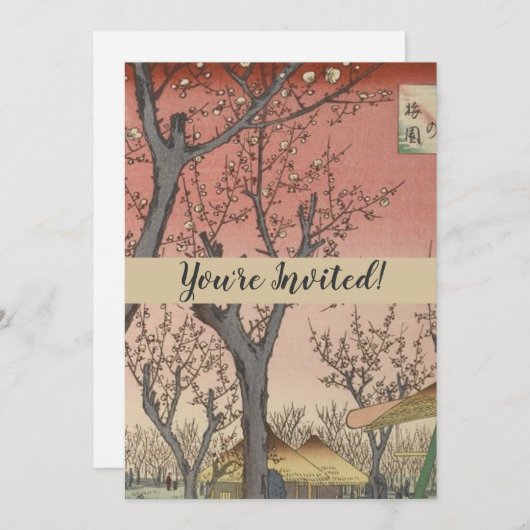 Boom bloesems pruimentuin Japans Kaart (Voorkant / Achterkant)