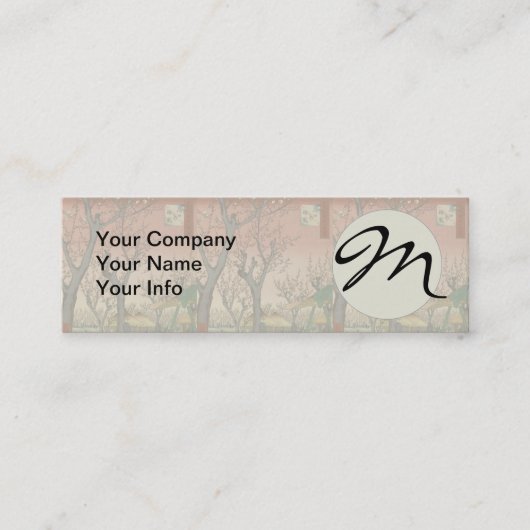 Boom bloesems pruimentuin Japans Mini Visitekaartje (Voorkant)