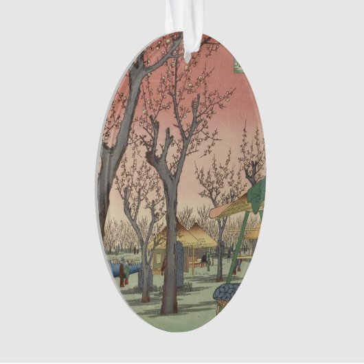 Boom bloesems pruimentuin Japans Ornament (voorkant)