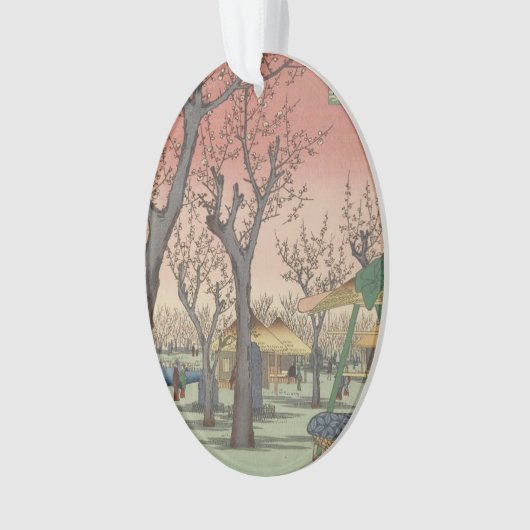 Boom bloesems pruimentuin Japans Ornament (voorkant)