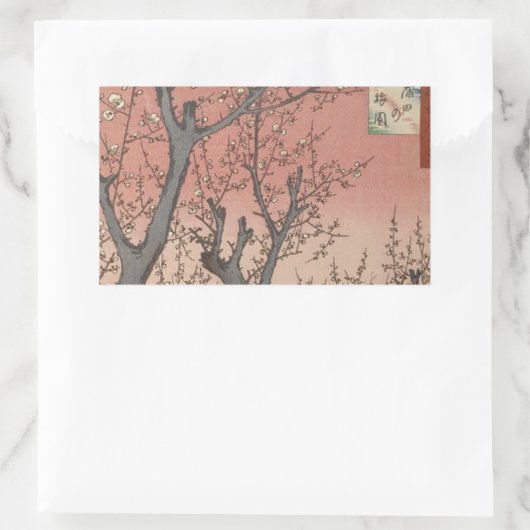 Boom bloesems pruimentuin Japans Rechthoekige Sticker (Tas)