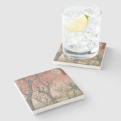 Boom bloesems pruimentuin Japans Stenen Onderzetter (Zijkant)