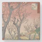 Boom bloesems pruimentuin Japans Stenen Onderzetter (Voorkant)