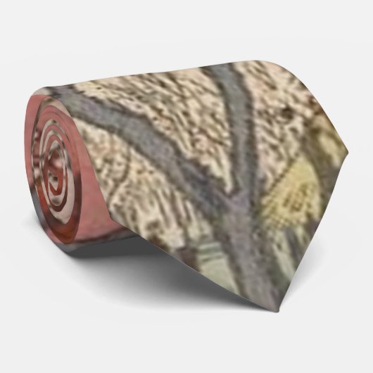 Boom bloesems pruimentuin Japans Stropdas (Opgerold)