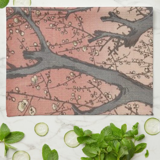 Boom bloesems pruimentuin Japans Theedoek (Gevouwen)