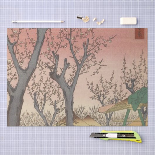 Boom bloesems pruimentuin Japans Tissuepapier (Craft)