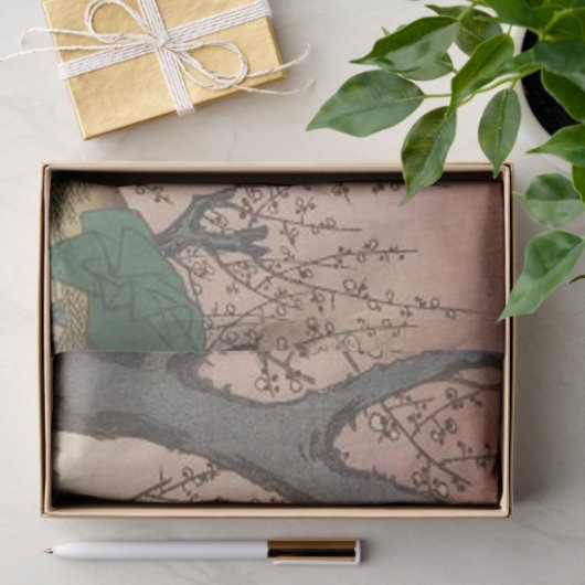 Boom bloesems pruimentuin Japans Tissuepapier (Geschenk)