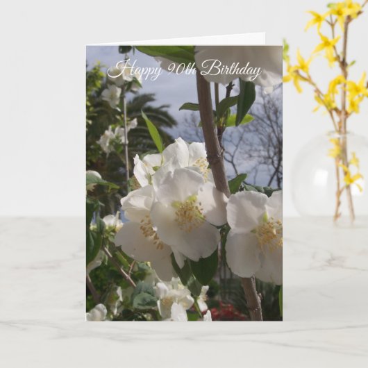 Boom Blossom Gepersonaliseerde 90ste Verjaardag Kaart (Gele Bloem)