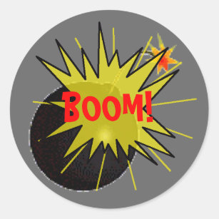 Boom Bomb Ronde Sticker