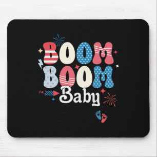 Boom Boom Baby 4 juli Onafhankelijkheidsdag T-shir Muismat